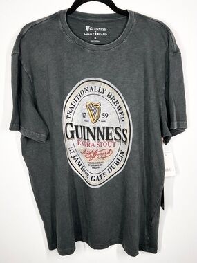 NWT Lucky Brand x Guinness T Shirt Graphic Distressed Vintage Look XL